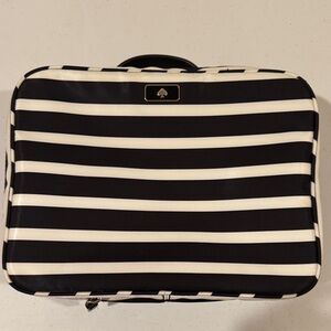 Kate Spade Black and White Striped Cosmetic Bag